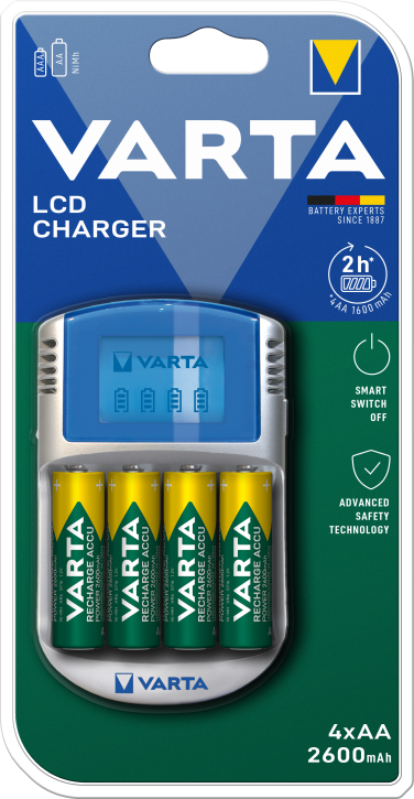 LCD Charger, 4xAA 2500mAh