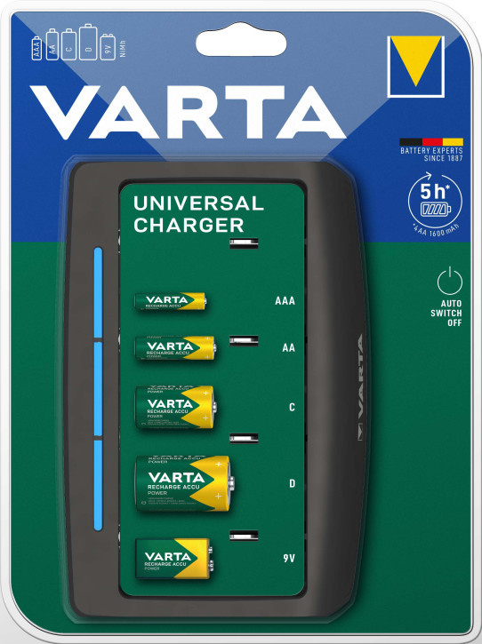 Varta Universal Charger Ladegeräte 57648 für Ni-MH Akkus