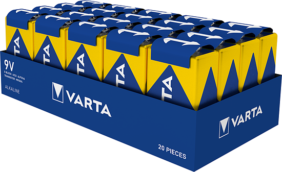 Varta - 9V Block Industrial 6LR61 Batterien - 20er Packung