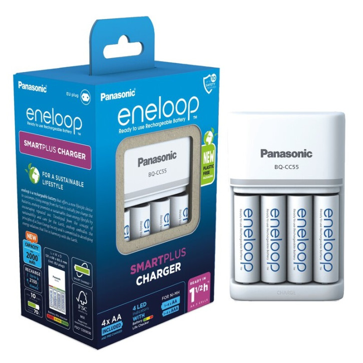 Eneloop Pro BQ-CC55E Ladegerät Smart & Quick Charger AA/AAA Akkus