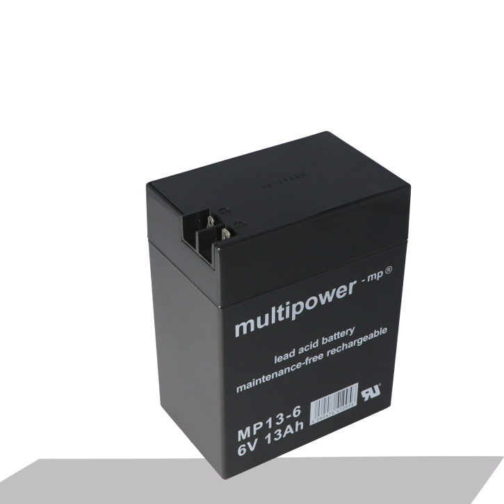 Multipower Blei-Akku MP13-6 mit 4,8mm und 6,3mm Steckkontakt