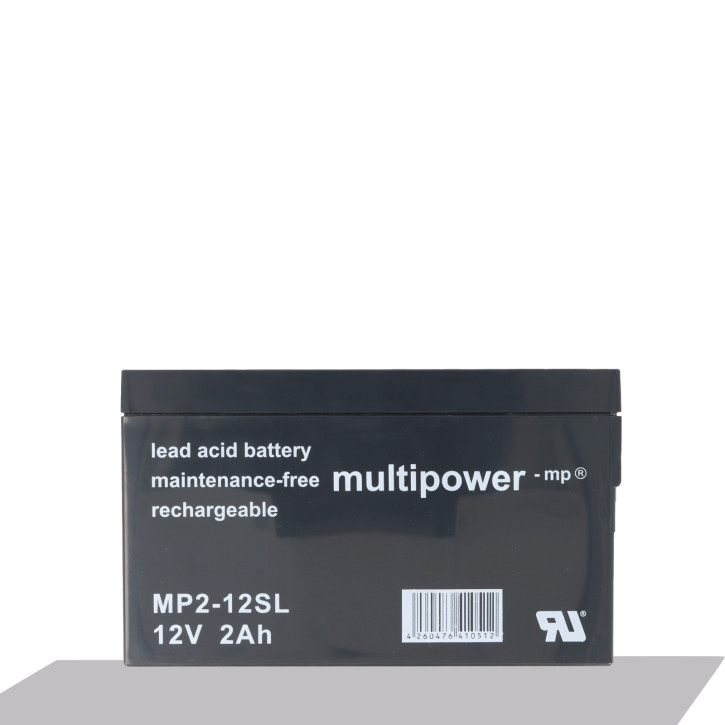 MP2-12SL Multipower Blei Akku 12 Volt 2Ah auch passend für den Yuasa NP2-12 Akku