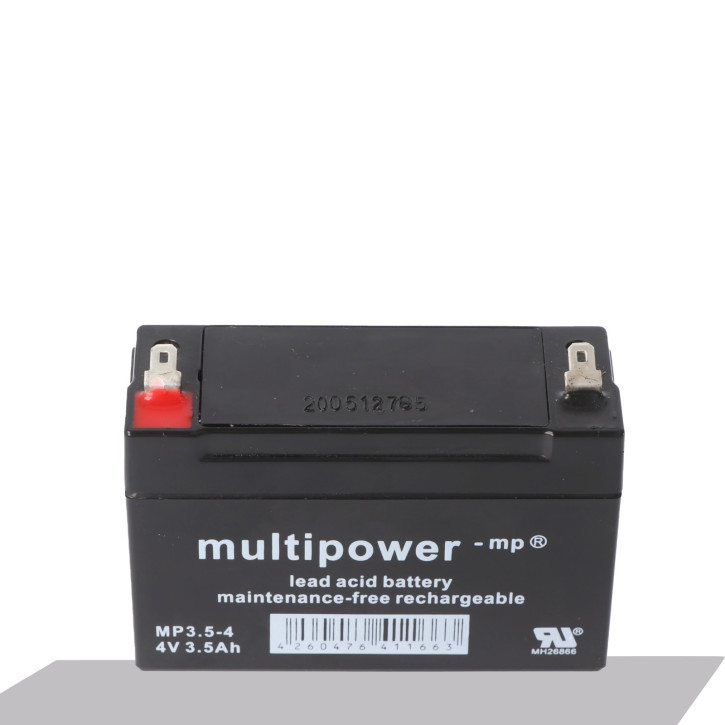 Multipower MP3.5-4 4V 3,5Ah Bleiakku AGM Blei Gel Akku 4,8mm Steckkontakte Faston