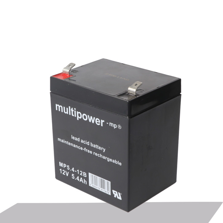 Multipower MP5.4-12B 12V 5,4Ah 6,3mm Faston Bleiakku AGM Blei Gel Akku