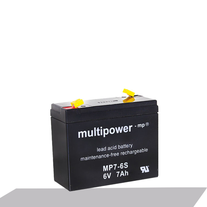 Multipower MP7-12B 12V 7Ah 6,3mm Faston Bleiakku AGM Blei Gel Akku